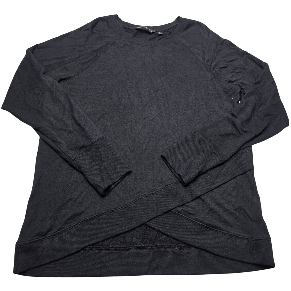 Athleta Black Crossover Tulip Hem Sweatshirt Modal Blend Raglan Sleeve Medium